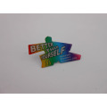 Square Offset Printed Badge, Epoxy-Dripping Butterfly Badge (GZHY-OP-020)